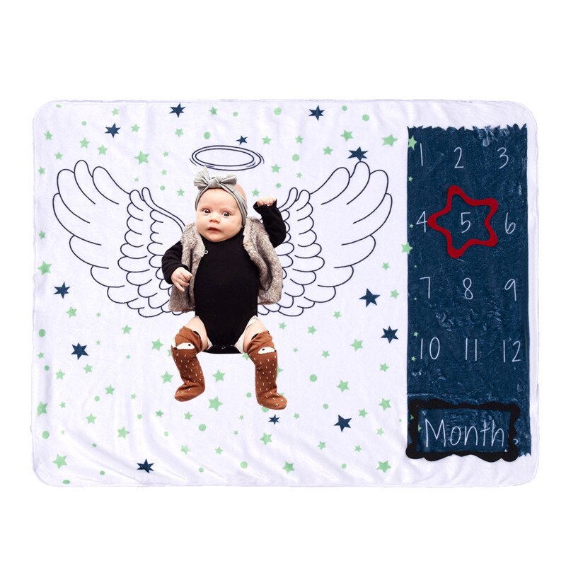 Newborn baby Monthly Growth Milestone Background Blanket photo props for Rug infant boy girls Photography Accessories: FLR-003S