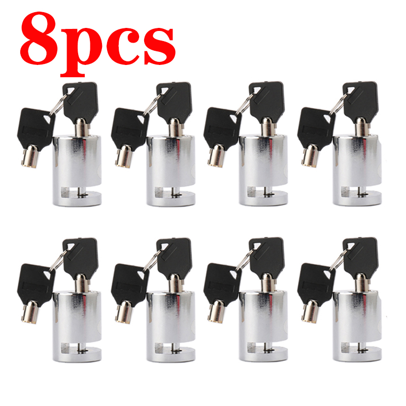 2/5/8pcs blocco freno a disco moto antifurto sicurezza moto antifurto ruota bicicletta impermeabile piccole serrature portatili: Lavanda