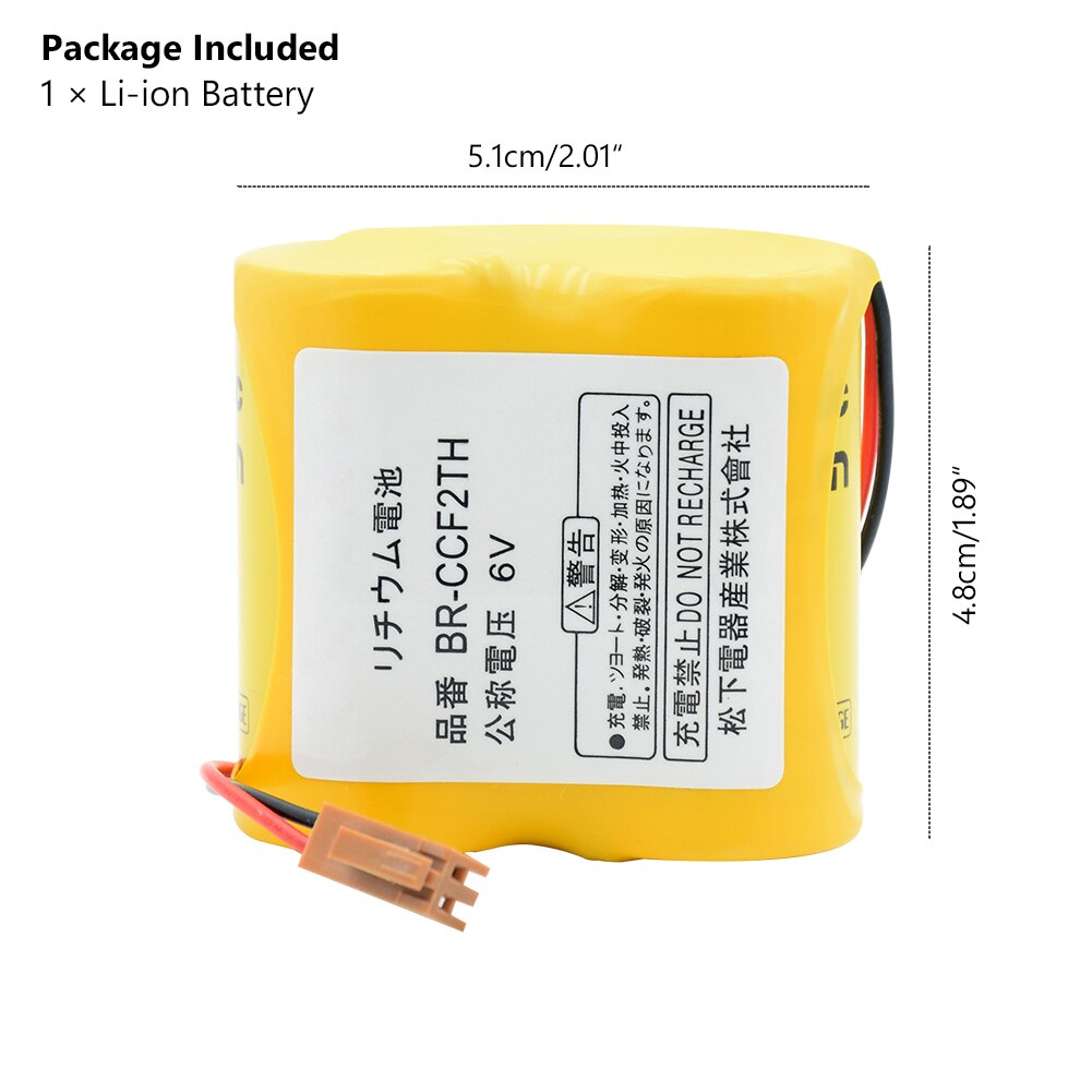 6V 5000mAh Lithium Ion Battery BR-CCF2TH Lithium Battery Pack With Plug For Fanuc A06 Servo Motor FANUC CNC System BR-CCF2TE