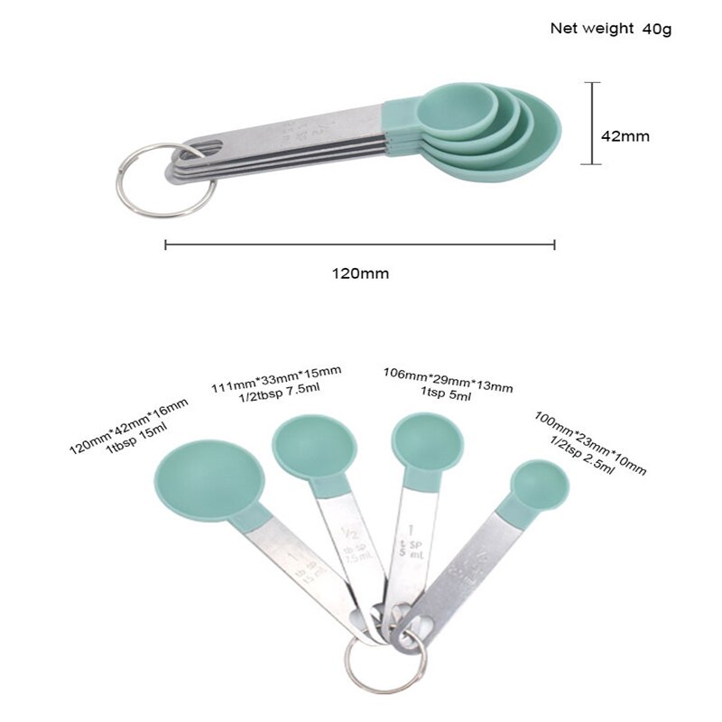 4Pcs/8Pcs Messbecher und Löffel Mehrzweck Löffel Tasse Messung Werkzeug Backen Zubehör Edelstahl Griff Küche gadget