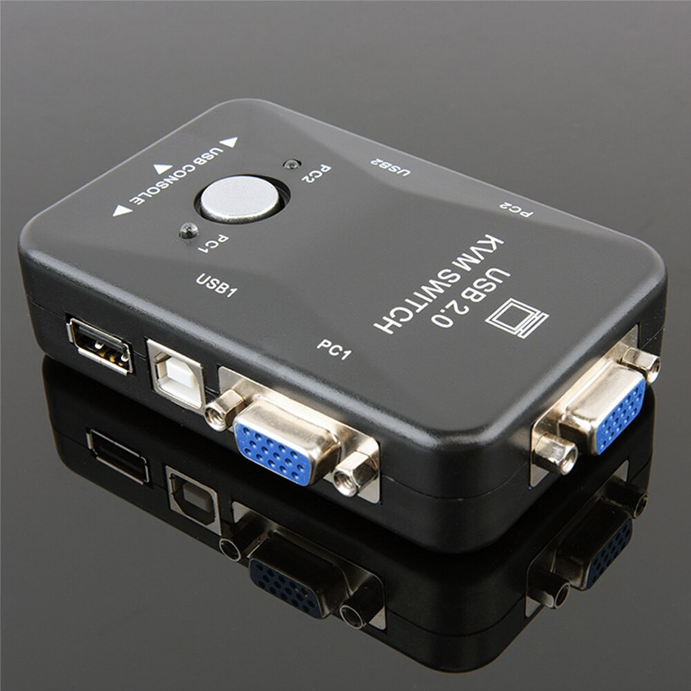 Switch Box Mouse Adapter Video KVM Switcher USB2.0 Monitor 2-Port For Keyboard 1920*1440