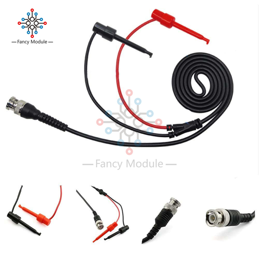 Oscilloscoop 5A 500 V P1007 BNC Stekker Q9 naar Dual Hook Clip Test Probe Kabel lijn 120 CM w /twee Mini Probes medium Test Haak