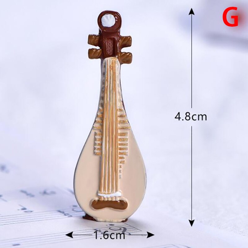 Miniature Music Instrument Resin Mini Violin Dollhouse Decorative Ornaments Crafts DIY Home Music House Bar Furniture Toys: G