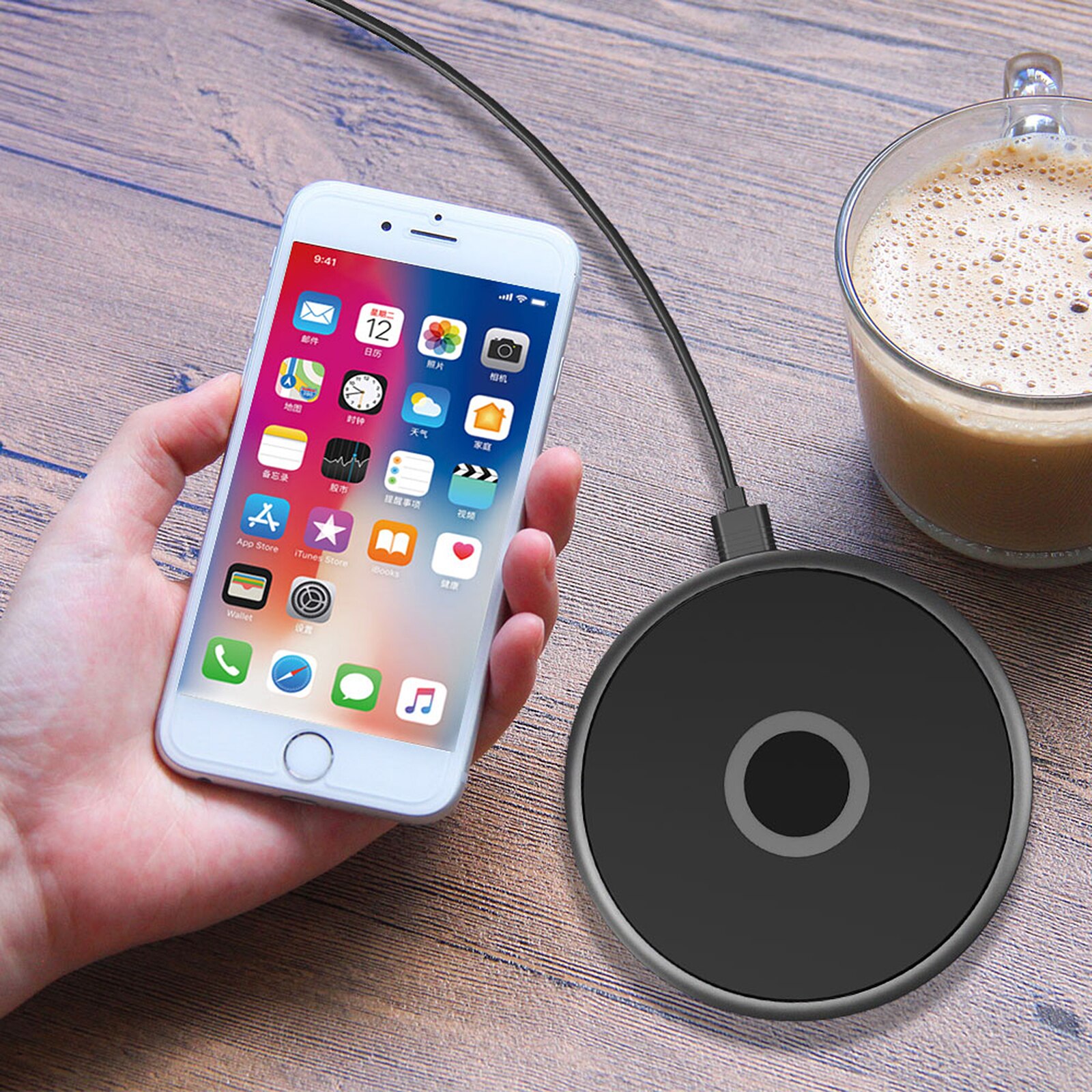 Fast Charger Wireless Charger Fast Charger Wireless Charger Pad 1.5M Qi 2. 7.5W+10W+5W Black Type-C Compatible Wireless Charger