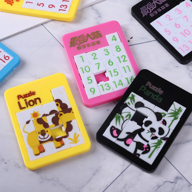 1Pc Vroege Educatief Speelgoed Te Ontwikkelen Voor Kinderen Jigsaw Digitale Nummer 1-16 Dier Cartoon Puzzel Game Brain Oefening mini Speelgoed