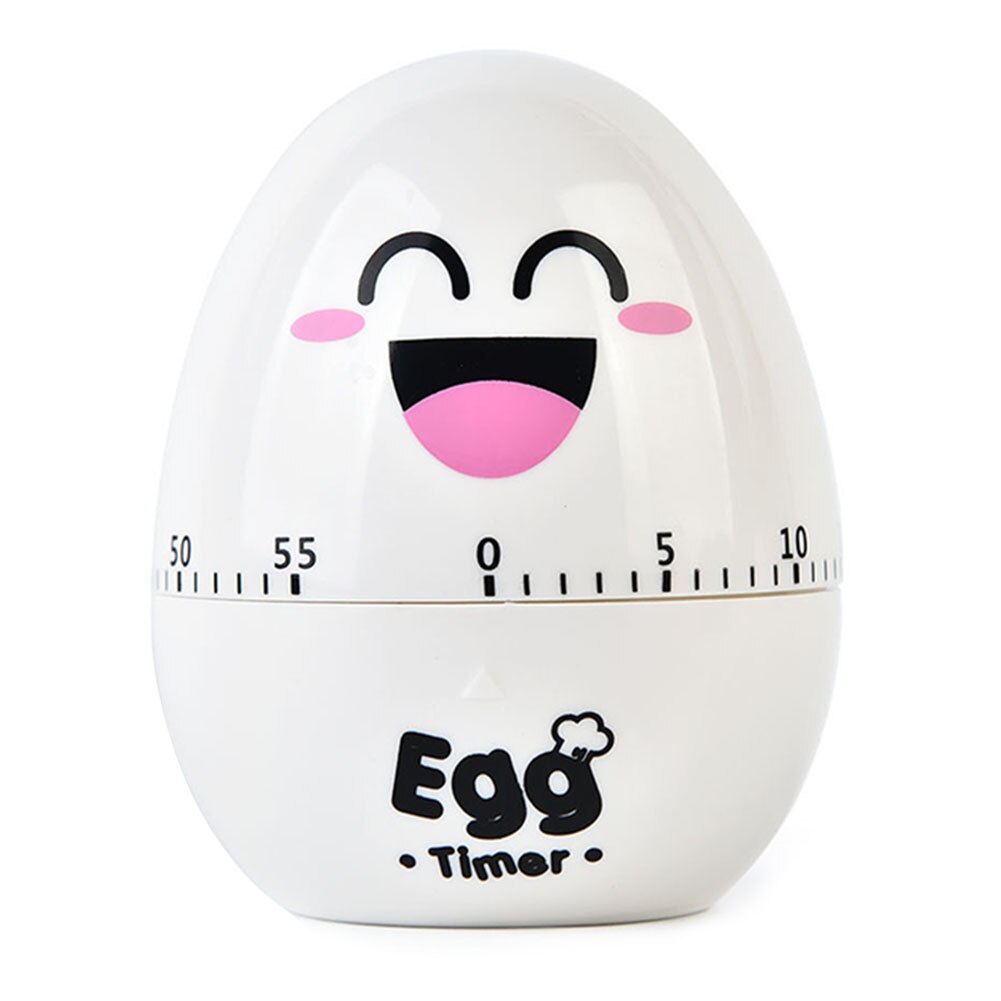 Mechanische Uurwerk Met Schaal Koken Desktop Draagbare Cartoon Ei Bedienen Alarm Stopwatch Herinnering Bakken Keuken Timer: WHITE