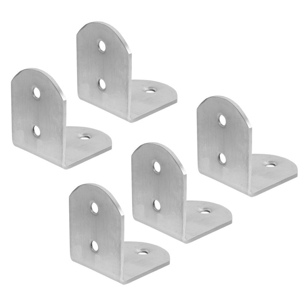 5pcs Thickened Stainless Steel Corner Angle Bracket Fixed Fittings (Silver)