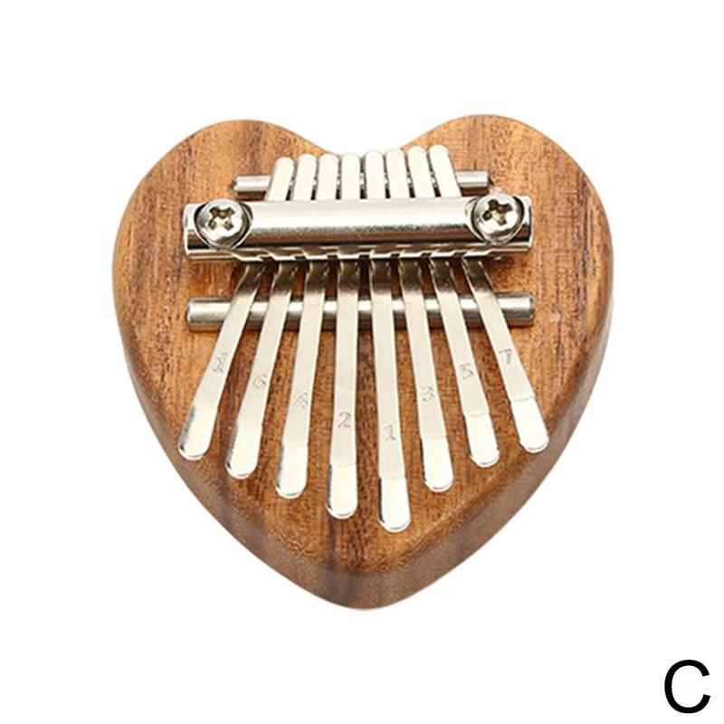 8 Key Mini Kalimba Thumb Piano Wood Exquisite Finger Thumb Piano Marimba Musical Instrument Accessory Year: heart Acacia