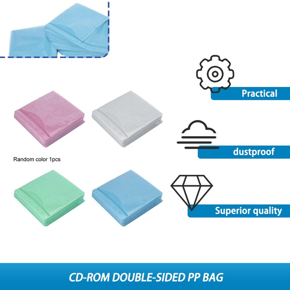 100 Uds CD DVD doble cara funda de almacenamiento bolsa funda PP sobre proporcionar protección para su almacenamiento y CD y DVD