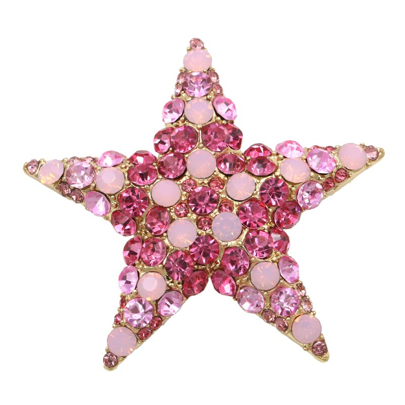 Trendy Stil Kristall Strass Stern Form Brosche Pins Für Frauen in Rosa und Blau Farben