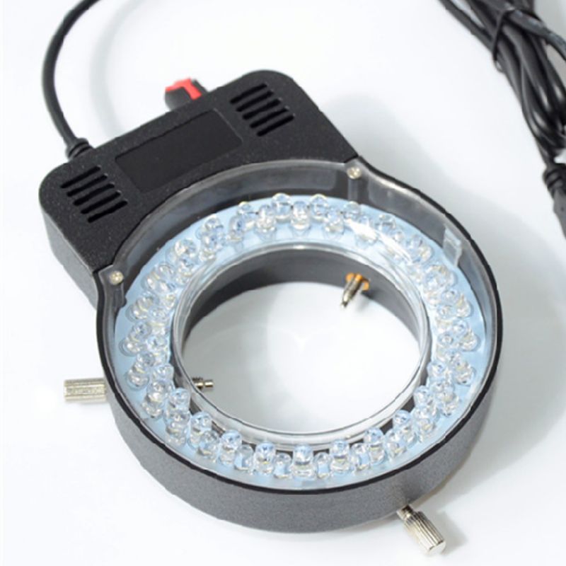 Microscope Lamp Single Cylinder Binocular Stereo Microscope Ring Lamp Integrated LED Ring Light Source Brightness Adjustable USB