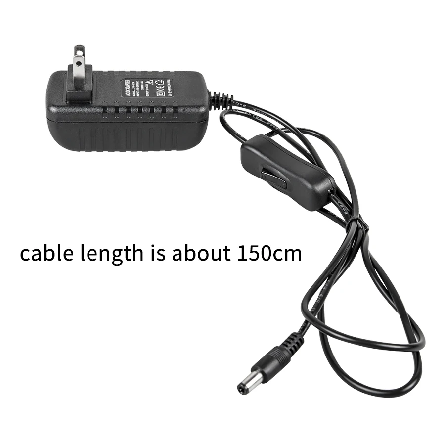 Alimentation 12V 1A 2A 3AP, avec interrupteur, prise ue/US, adaptateur d'alimentation, chargeur AC 100-240V à DC 12V, pilote de transformateur d'éclairage LED