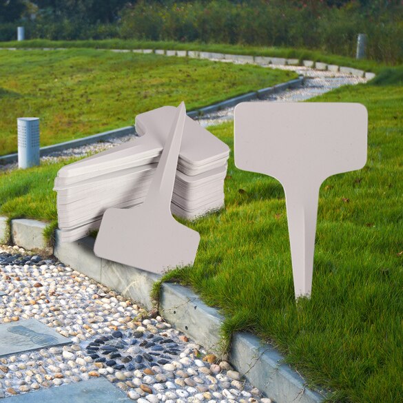 Etiquetas de plástico para plantas de semillero, marcador giratorio tipo T de 6x10cm, para vivero, jardinería, 50 Uds.