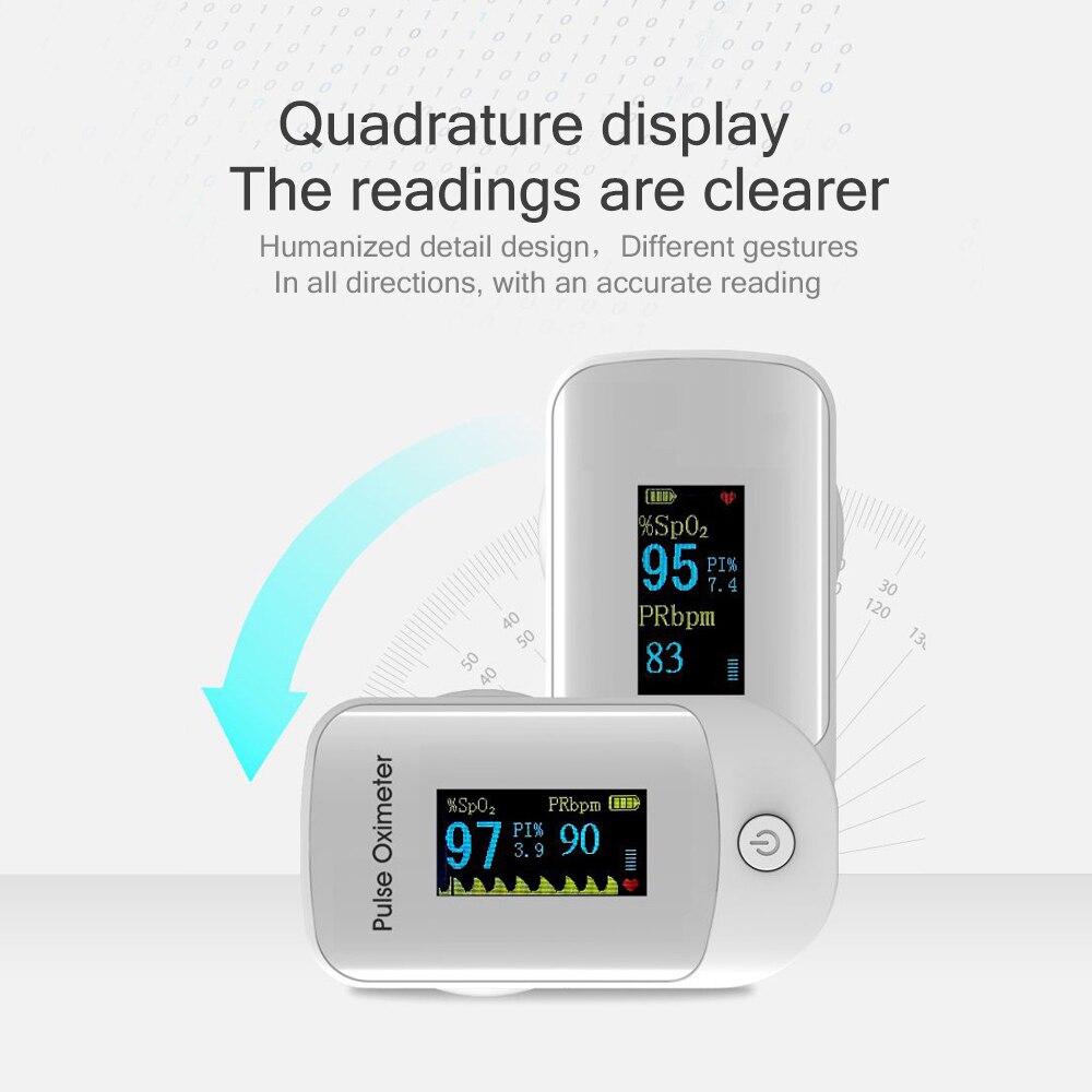 YAI Digital Fingertip Pulse Oximeter Blood Oxygen Saturation SPO2 Heart Rate Monitor Oxymeter Pulsioximetro Oximetros De Dedo