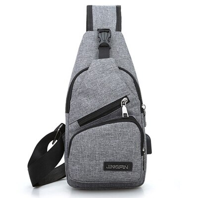 Oxford Women Chest Pack Single Shoulder Strap Back Bag Crossbody Bags for Women Sling Shoulder Bag Travel Back Pack: Gray