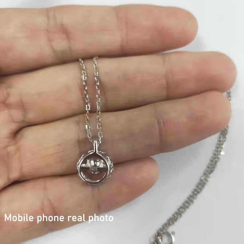 Smyoue Fl D Kleur 0.5ct Vlekkeloze Moissanite Hanger Voor Vrouwen 18K White Gold Plated 925 Zilveren Gesimuleerde Diamond Ketting