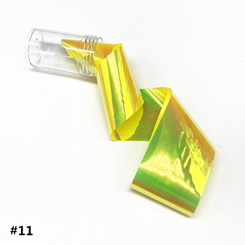 Aurora lámina de cristal para uñas, película adhesiva de celofán, de tendencia de uñas coreanas, cubo de hielo, decoración DIY, 100cm/botella: 11