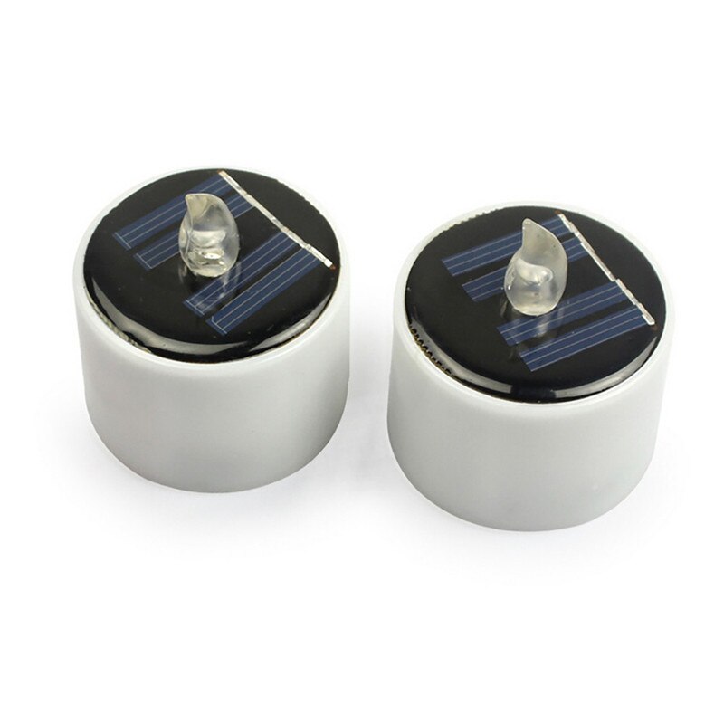 LED Nightlight Solar Energy Candle Type Yellow Flicker Solar Power LED Light Candles Flameless Electronic