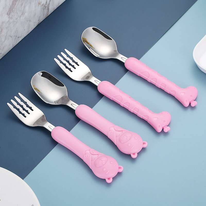 2 stks/set Rvs Vork Lepel Eetstokjes Reizen Ourdoor Camping Bestek Gereedschap draagbare Roestvrij Staal Servies 5 Kleuren
