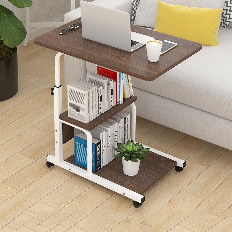 Nachtkastje Lifting Computer Laptop Tafel Mobiele Hoogte Verstelbare Hout + Stalen Frame Eenvoudige Lui Laptop Tafel Draagbare Stand Desk Xh: oak color