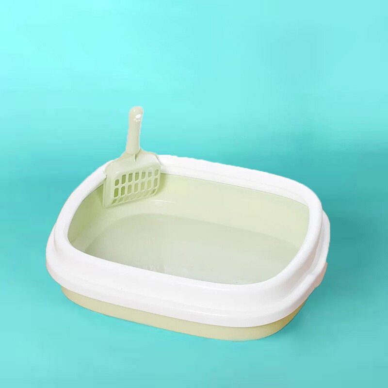 Huisdieren Bingo 40Cm Kattenbak Antislip Kattenbak Semi-Gesloten Kitten Bedpans Met Kattenbakvulling schop Anti-Splash Kat Levert: green / 48x40x14cm