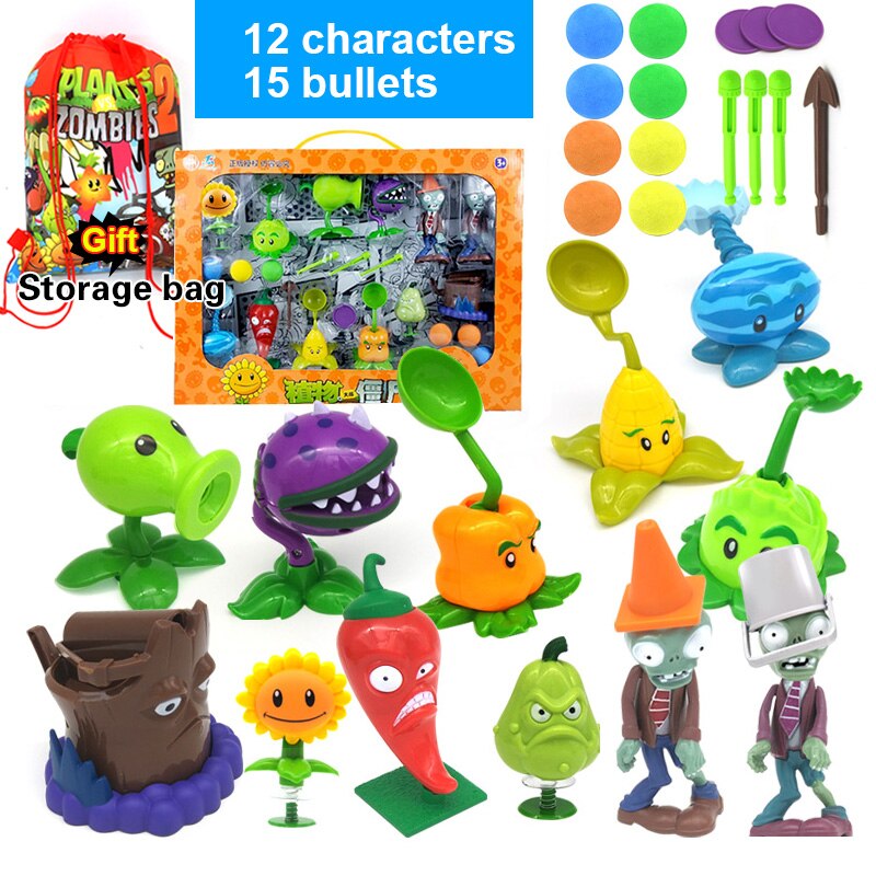 Role Plants Pea shooting Zombie 2 Toys Full Set for Boys Ejection Anime Children&#39;s Dolls Action Figure Model Toy No Box: no box B