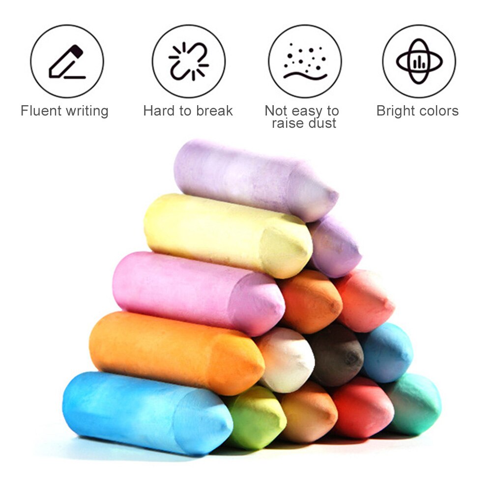 20Pcs Buiten Oprit Jumbo Stoep Krijt Tekening Tool Speeltuin Grip Voor Kinderen Peuters Outdoor Glad Schrijven Dust Gratis
