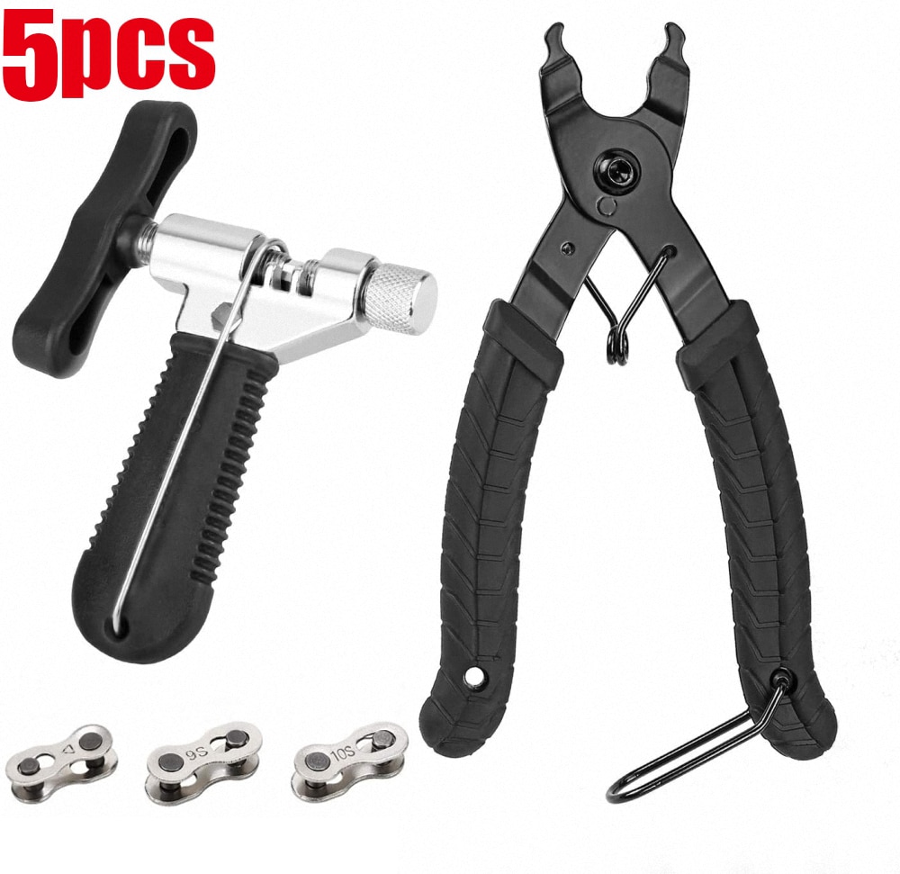 5pcs/Set Road Mountain Bike Bicycle Missing Chain Quick Link Plier Tool Master Link Remover Connector Opener Lever Accessory Kit