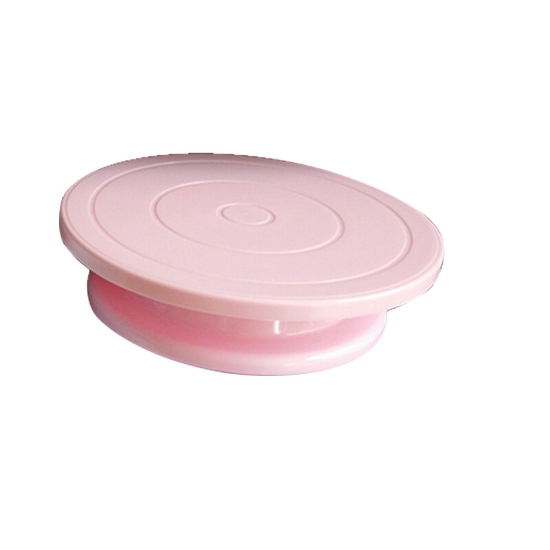 Plastic Cake Rotary Table DIY Baking Cake Stand Cake Turntable Rotating Cake Decorating Baking Tool Kitchen Supplies: pink