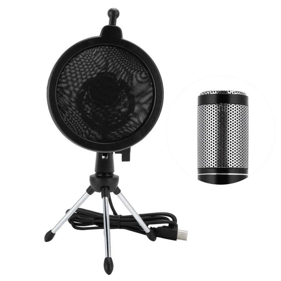 USB Desktop Microphone Condenser Recording Microphone USB Desktop Microphone Mini Studio Portable Karaoke Mic Condenser