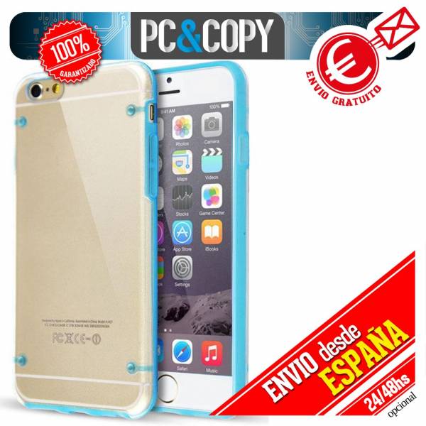 Funda hibrida policarbonato rigida con marco TPU de colores para iphone 6 6S