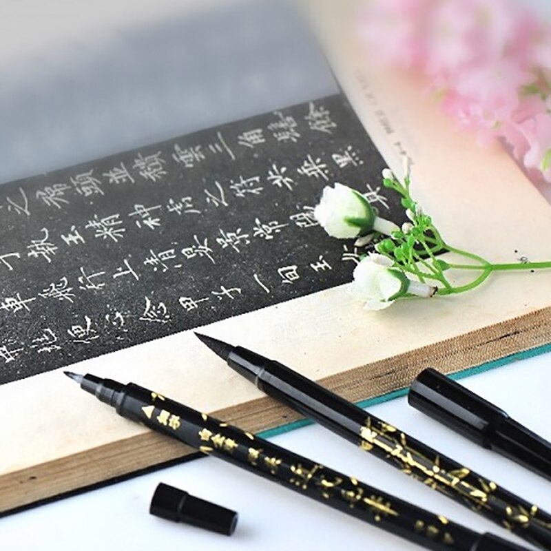 Platinum 10 pens / boxes brush pen calligraphy dual-tip quack drying small regular script CFW-300