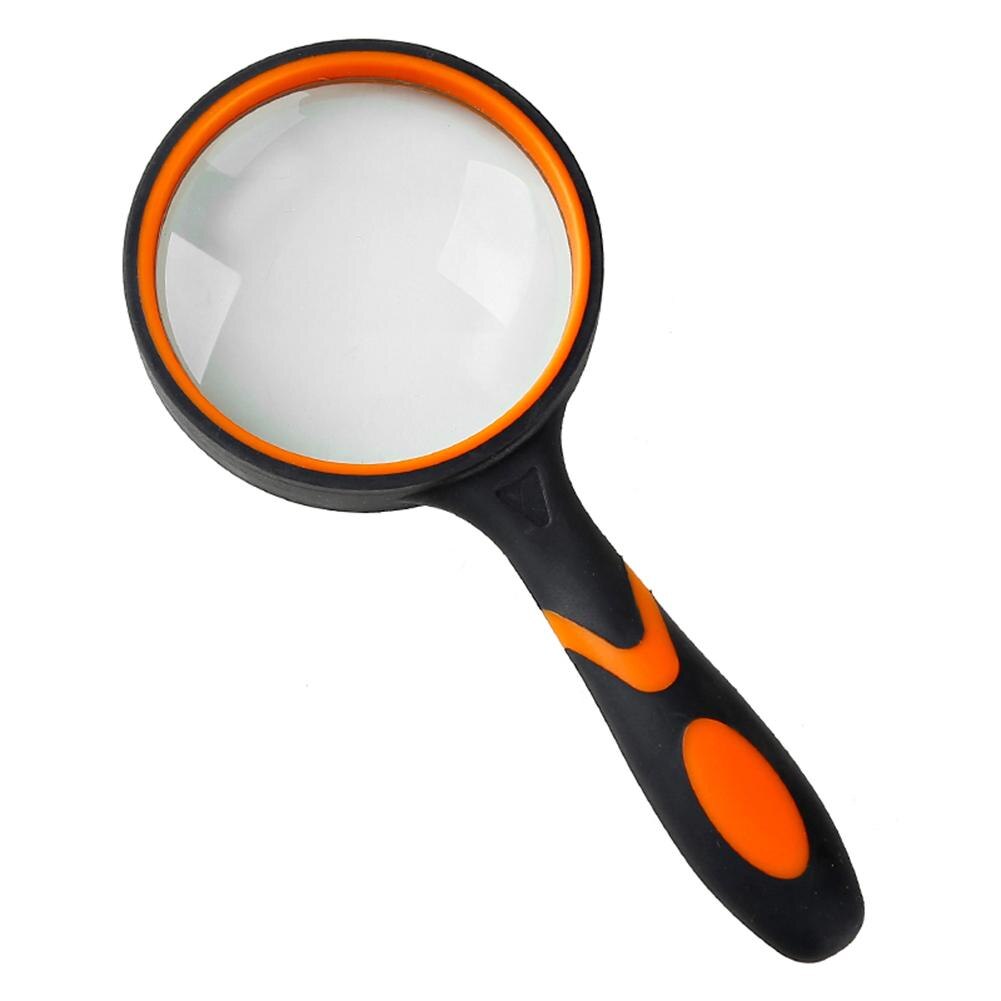 10X Rubber Handle High Magnifying Glass Handheld Portable Glass Lens Magnifier for Jewelry Reading Newspaper