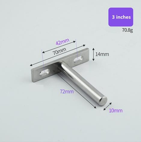 High support Heavy Tool 3/4/5 inch Concealed Floating Wall Shelf Support Metal Brackets Home improvement supplies: 3 inches