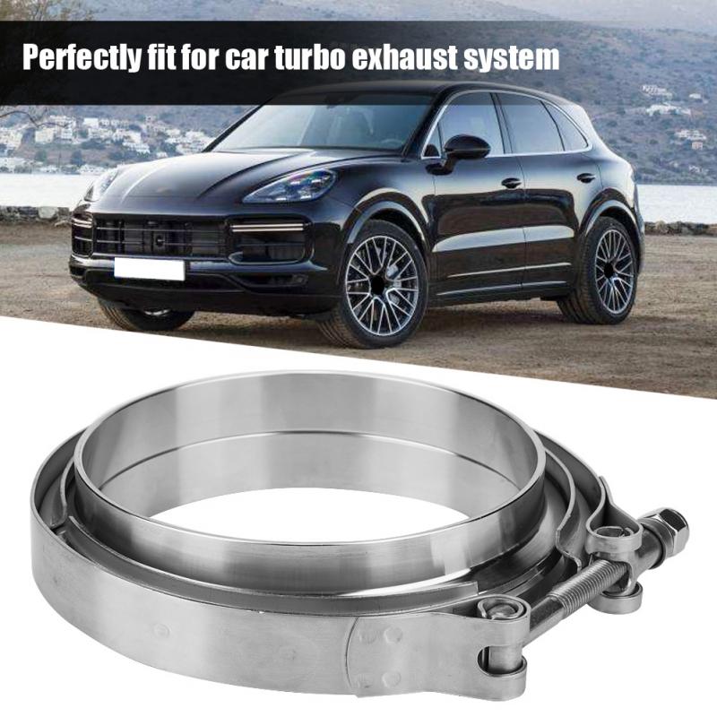 Kit de abrazadera de brida de banda en V para escape de coche, accesorios para automóvil, Turbo, Universal, 5, de acero inoxidable