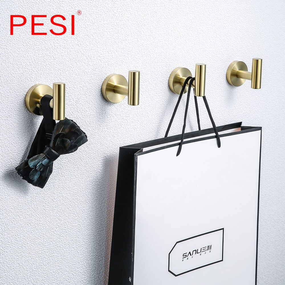 Złoto szczotkowane akcesoria łazienkowe zestaw uchwytów wieszak na ręczniki wieszak na papier toaletowy wieszak na ręczniki wieszak ścienny ze stali nierdzewnej.