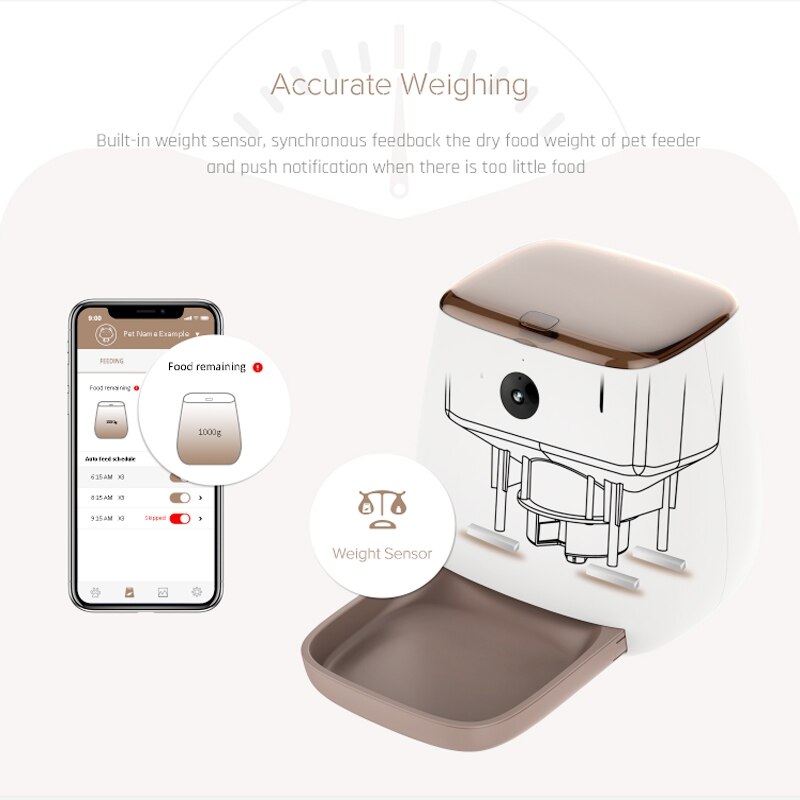 Stor kapacitet kæledyr automatisk foderautomat smart stemmeoptager app kontrol timer fodring kat hundemad dispenser med wifi kæledyr skål