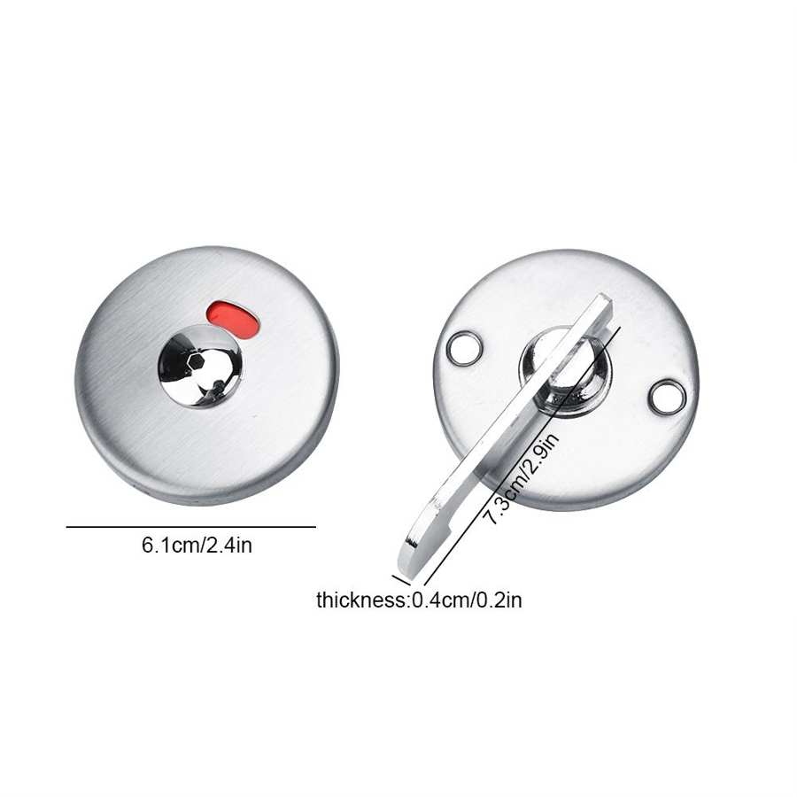 1 Set Stainless steel Thumb Turn Knob Privacy Dead Bolt Latch Indicating Door Lock for Bathroom WC Public Restroom Toilet
