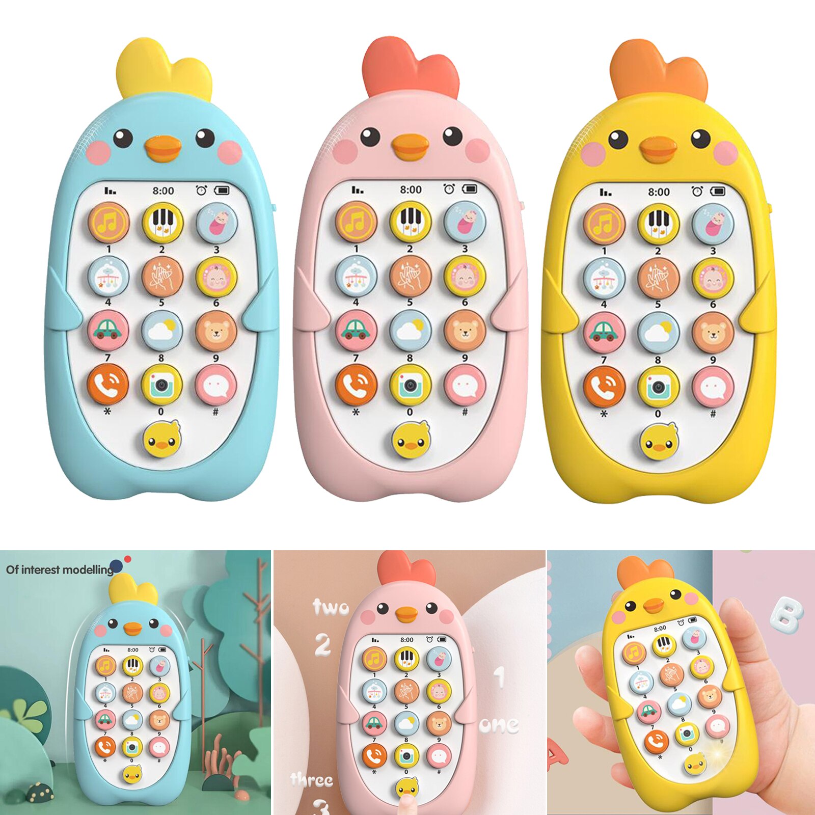 Baby Vroeg Leren Chick Muziek Mobiele Telefoon Speelgoed Voor Kinderen 6 + Maanden