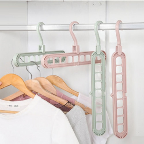 Clothes hangers 9-hole Multi-port Support Circle Magic Clothes Hanger Support baby Coat Hanger Multifunction Plastic Drying Rack