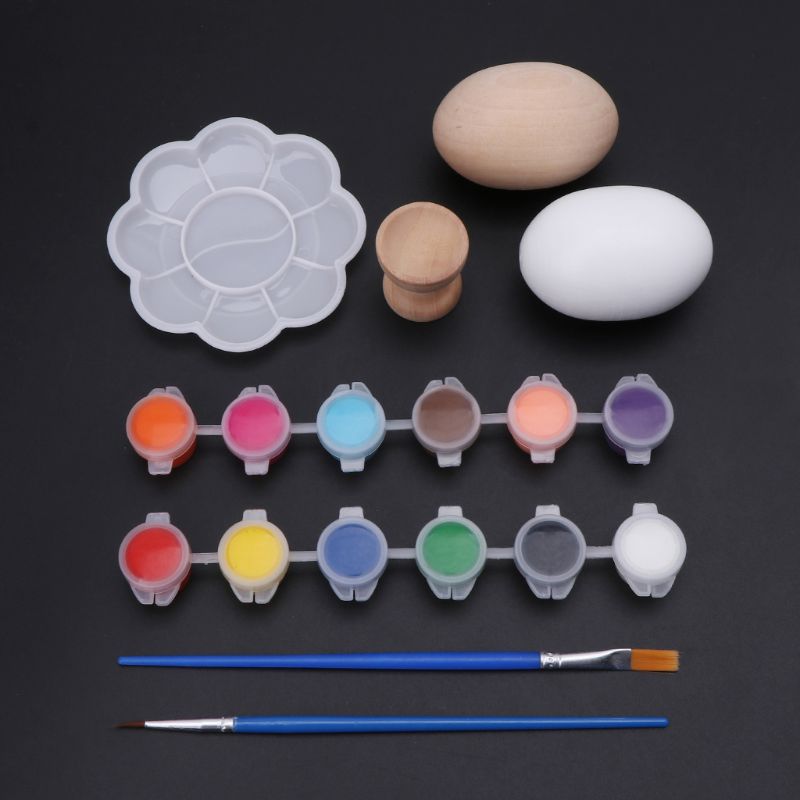 Holz Ei Spielzeug DIY Ostern Eier Küche Spielzeug Pretend Play Kunst Handwerk Kinder Spielzeug Bildung Spielzeug