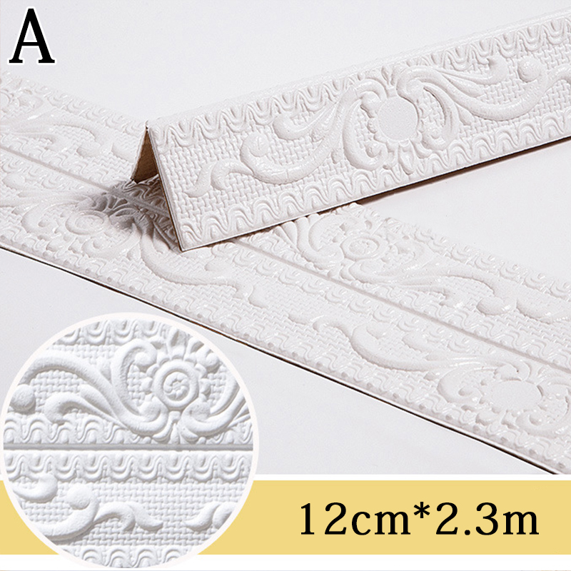 3D Foam Muur Rand Strip Stickers Zelfklevende Waterdicht Plafond Decoratie Plint Hoek Taille Lijn Sticker: A