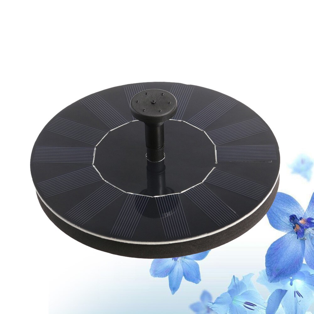 2.4W Solar Floating Fountain Solar Powered Fountain Pond Decoration Use Floating Fountain(Black)