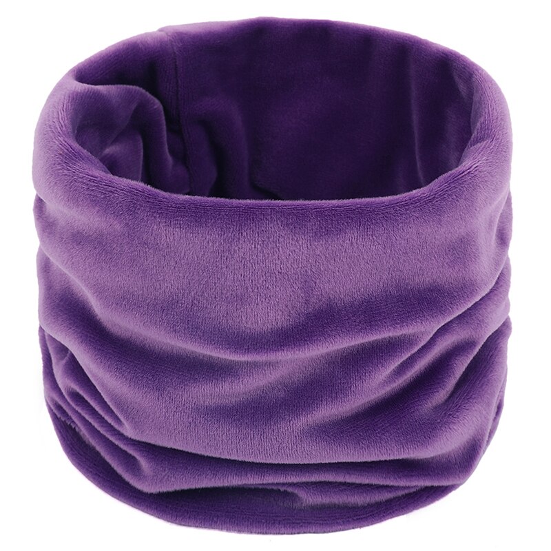 Winter Goud Fluwelen Ring Sjaal Voor Vrouwen Effen Kleur Zachte Halswarmer Vintage Vrouwen Mannen Cirkel Snood Sjaals Paar Unisex: Paars