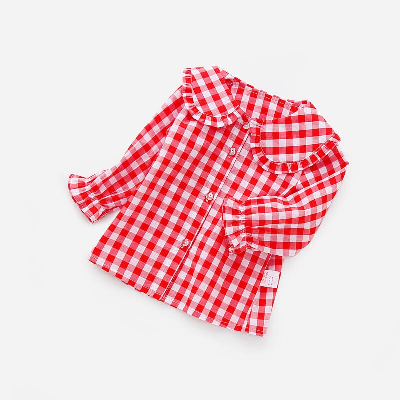 Chemise à carreaux noire pour petites filles de 2, 3, 4, 5, 6 ans, à manches longues, automne
