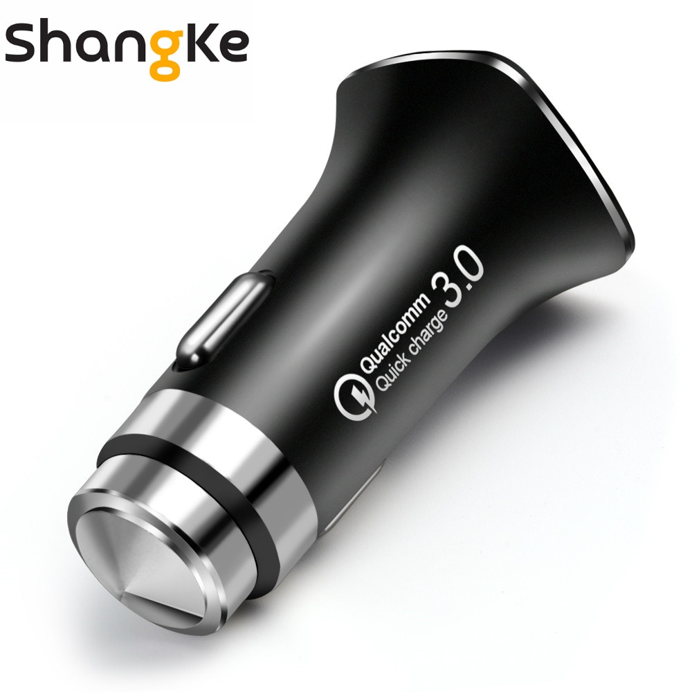 Shangke Autolader Veiligheid Hamer 5V3A Quick Charge 3.0 Auto-Oplader Usb Smart Auto Snelle Oplader Voor Mobiele Telefoon draagbare Oplader
