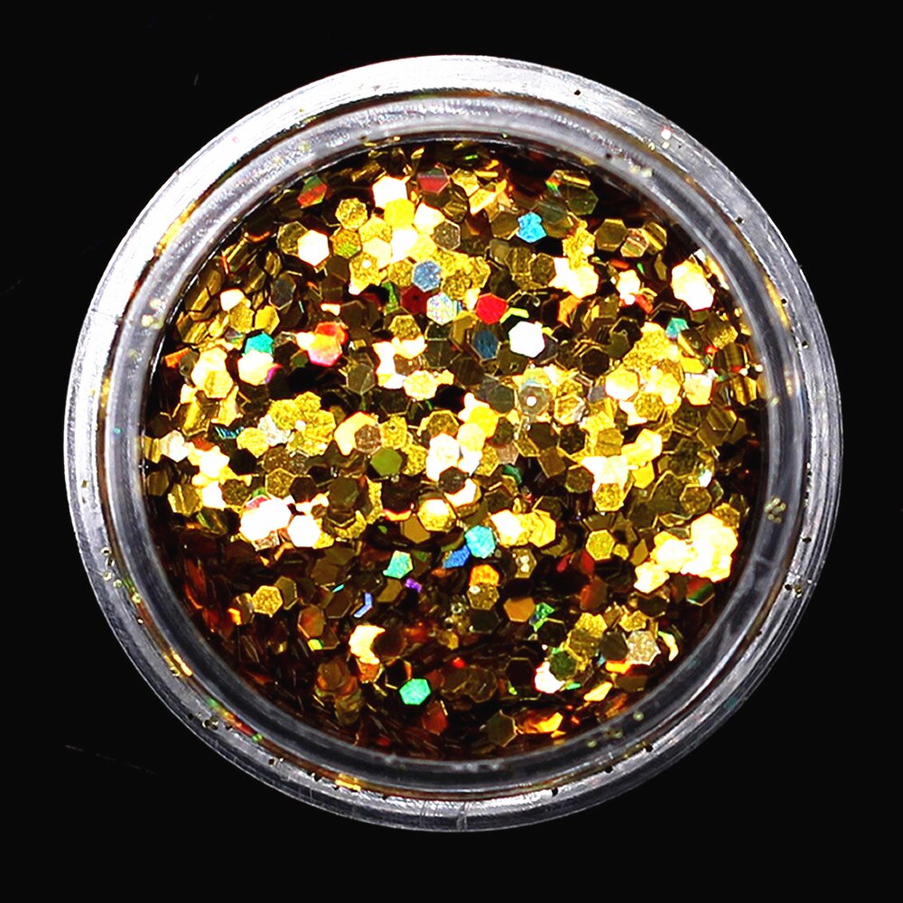 1 pièces AB ongle paillettes paillettes étoile lune coeur ongle Gel rond ongle paillettes holographique Pigment Nail Art décoration m3a505: Ivoire
