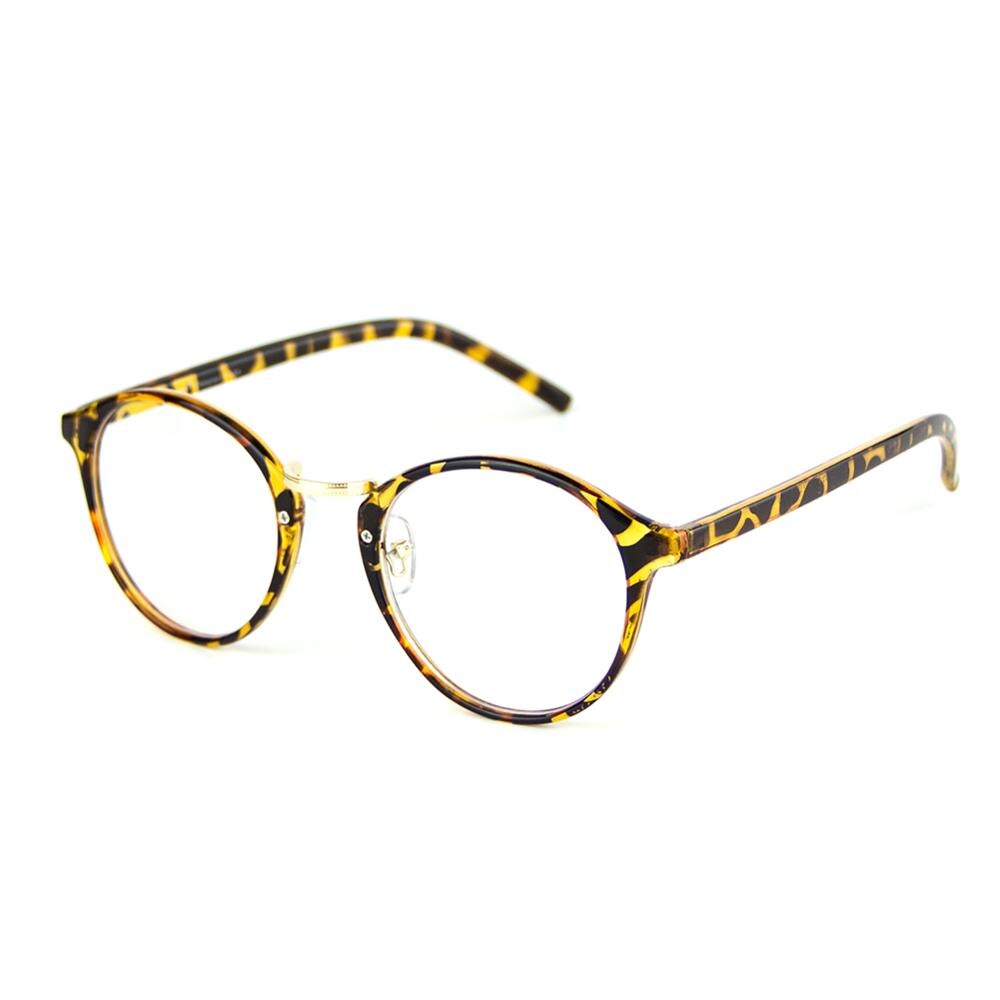 Cyxus, gafas de ordenador con bloqueo de luz azul para Anti UV y ojo, gafas coreanas con montura redonda, cristales transparentes para mujeres y hombres, gafas 8065: Leopard
