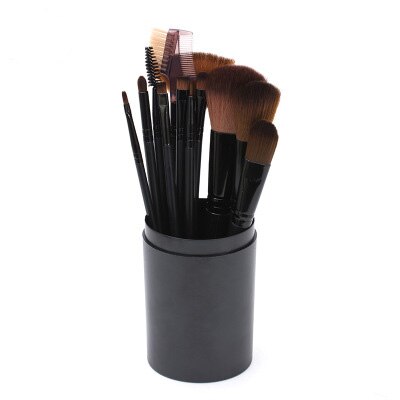 Hos præfessionel 12 stk makeup børste sæt kosmetiske børster makeup værktøjssæt med kopholder kuffert: 2