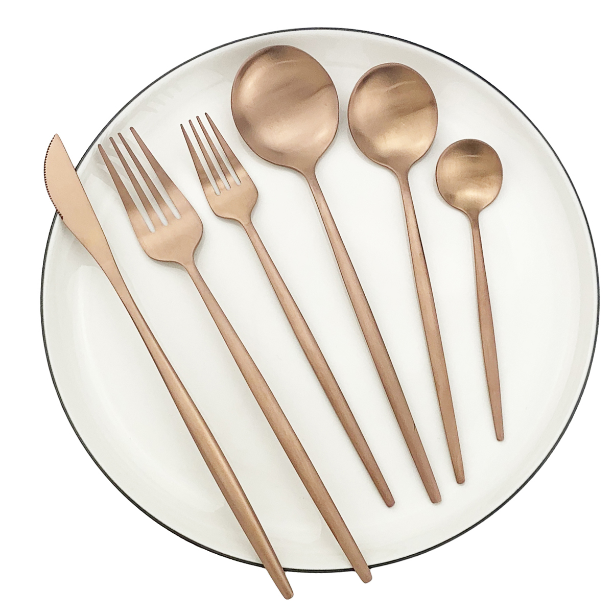 Juego de cubiertos mate de oro rosa de 36 Uds., juego de vajilla de acero inoxidable 304 para postre, tenedor, cuchara, cubertería, vajilla de cocina